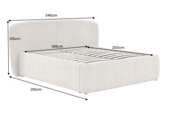 2-persoons bed beige bouclé 180x200 cm
