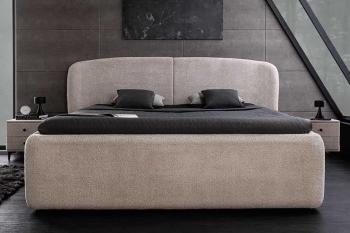 2-persoons bed beige bouclé 180x200 cm