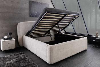 2-persoons bed beige bouclé 180x200 cm