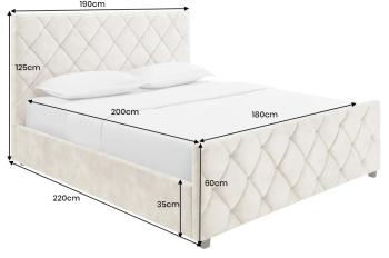 Bedombouw grijs fluweel 190x220 cm