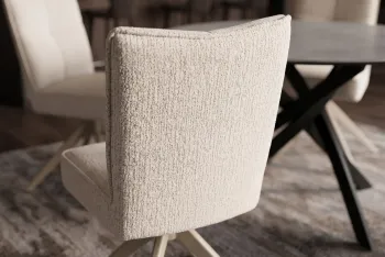 Eetkamerstoel Lucca beige draaibaar