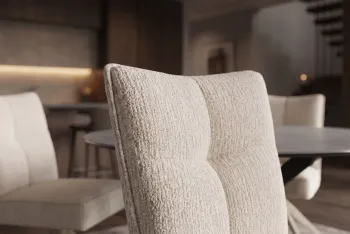 Eetkamerstoel Lucca beige draaibaar