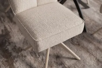 Eetkamerstoel Lucca beige draaibaar