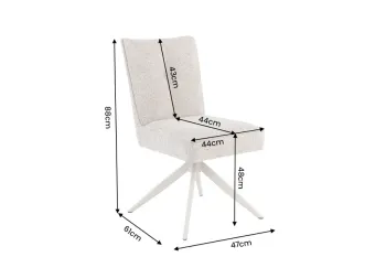Eetkamerstoel Lucca beige draaibaar