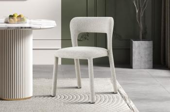 stapelbare eetkamerstoel beige stof