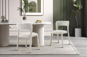 stapelbare eetkamerstoel beige stof