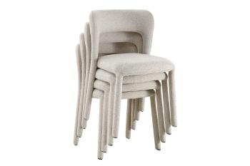 stapelbare eetkamerstoel beige stof