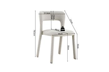 stapelbare eetkamerstoel beige stof