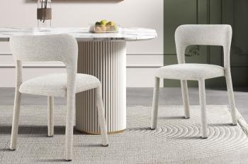 stapelbare eetkamerstoel beige stof