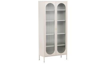 Hoge beige vitrinekast 180 cm