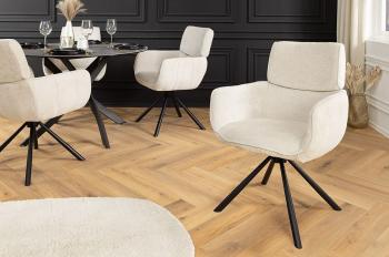 Eetkamer stoel beige draaibaar