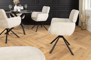 Eetkamer stoel beige draaibaar
