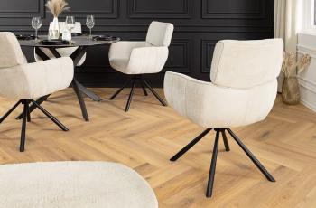 Eetkamer stoel beige draaibaar