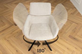 Eetkamer stoel beige draaibaar