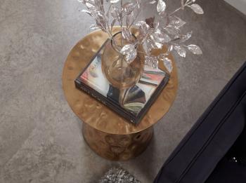 bijzettafel aluminium goud 36 cm