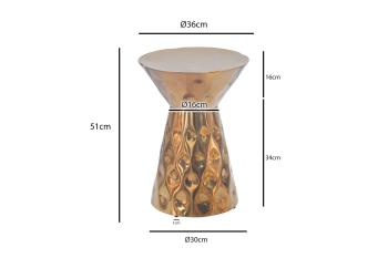 bijzettafel aluminium goud 36 cm