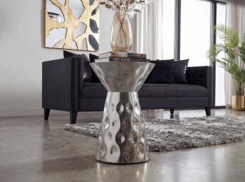 bijzettafel aluminium zilver 36 cm
