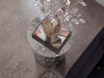 bijzettafel aluminium zilver 36 cm