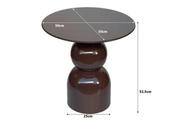Bijzettafel metaal bruin 50 cm