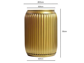 Ronde bijzettafel goud met opbergruimte 35 cm