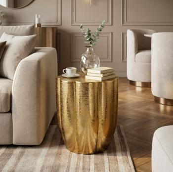 Bijzettafel rond goud 41 cm