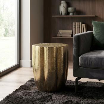 Bijzettafel rond goud 41 cm