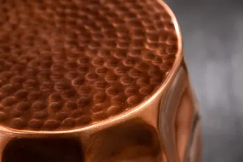 ronde bijzettafel koper 30x46 cm