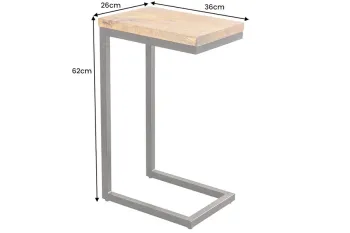 Bijzettafel mangohout naturel bruin