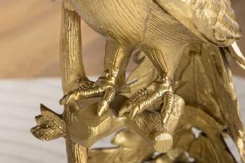 Bijzettafel pauw goud en wit marmer