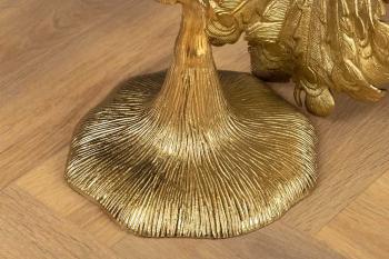 Bijzettafel pauw goud en wit marmer