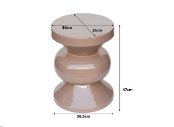 Ronde bijzettafel roze metaal 36 cm
