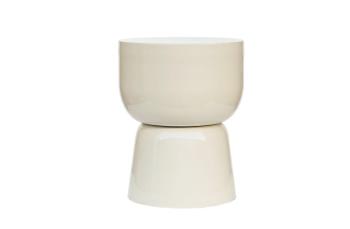 Bijzettafel wit glossy metaal 35,5 cm