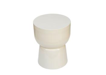 Bijzettafel wit glossy metaal 35,5 cm
