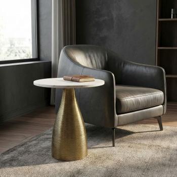 bijzettafel wit marmer goud onderstel 45 cm