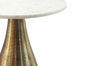 bijzettafel wit marmer goud onderstel 45 cm