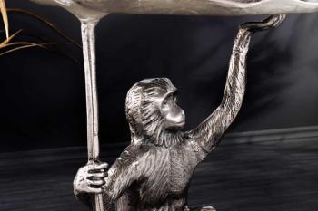 Salontafel zilver aapfiguur 55 cm