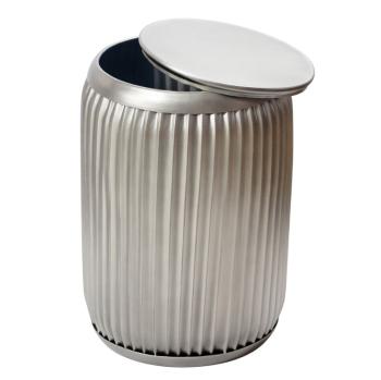 Ronde bijzettafel zilver met opbergruimte 35 cm
