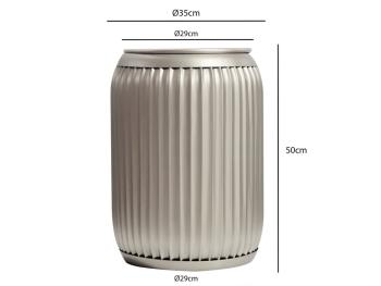 Ronde bijzettafel zilver met opbergruimte 35 cm