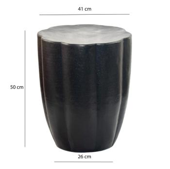 ronde bijzettafel zwart aluminium 41 cm