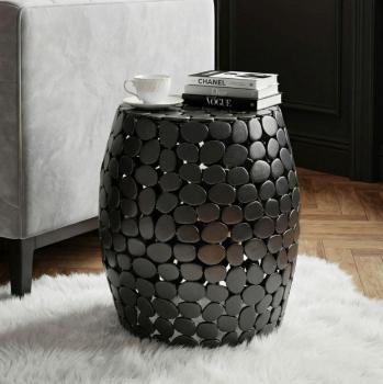 Bijzettafel zwart metaal 40 cm