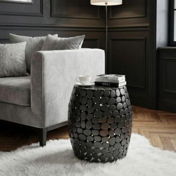 Bijzettafel zwart metaal 40 cm