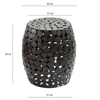 Bijzettafel zwart metaal 40 cm