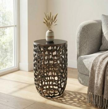 Ronde bijzettafel brons 30 cm