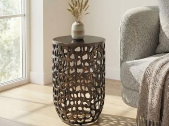 Ronde bijzettafel brons 30 cm