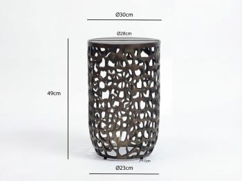Ronde bijzettafel brons 30 cm