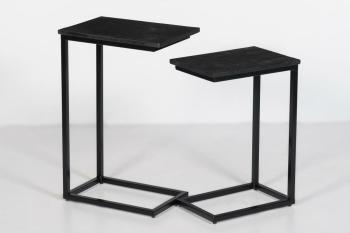 Bijzettafel set zwart mango