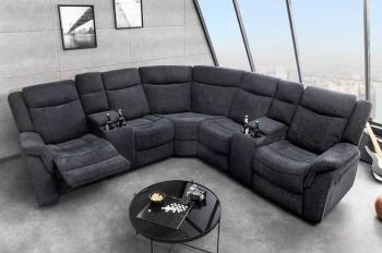 Bioscoop Hoekbank Grijs 270 cm 5-zits