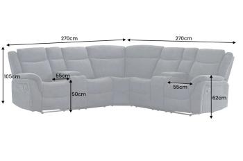 Bioscoop Hoekbank Grijs 270 cm 5-zits