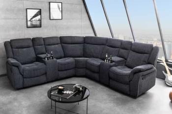 Bioscoop Hoekbank Grijs 270 cm 5-zits