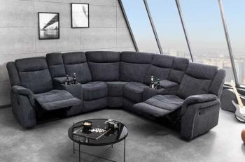 Bioscoop Hoekbank Grijs 270 cm 5-zits